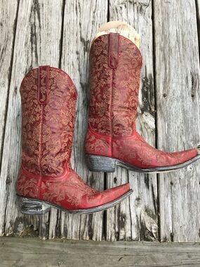 Old Gringo Red Nadia Embossed Leather Cowboy Boots HTF